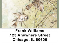 Playful Sparrows Address Labels | LBQBA-56