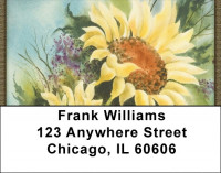 Watercolor Sunflowers Address Labels | LBZNAT-30