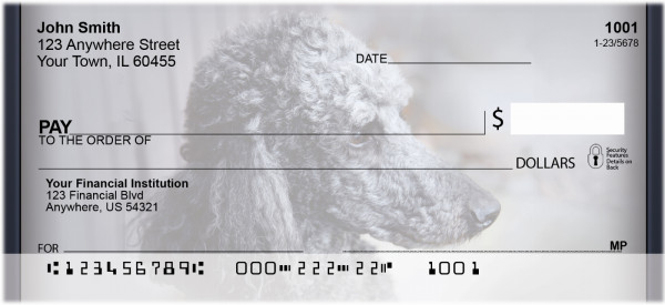 Black And Grey Poodle Personal Checks | QBB-85