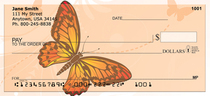 Filigree With Colorful Monarch Butterfly Personal Checks 