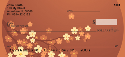 Oriental Inspired Cherry Branch Personal Checks