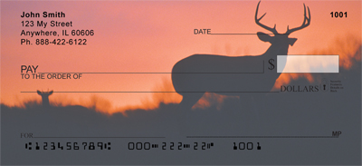 Deer Sunset Silhouettes Checks