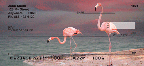 Pink Flamingo Personal Checks