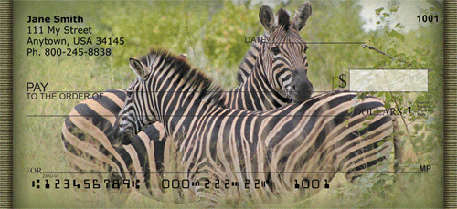 Zebra In Wild Personal Checks