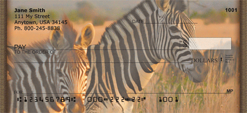 Zebras At Sunset Checks