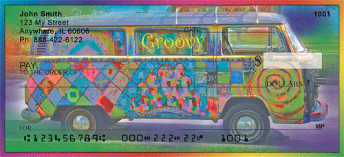 Groovy Hippie Bus Personal Checks