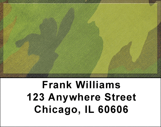 Camouflage - Bright Green Camo Address Labels