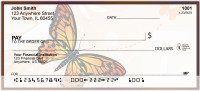 Filigree With Colorful Monarch Butterfly Personal Checks