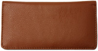 Brown Textured Leather Checkbook Cover