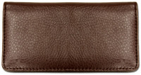 Dark Brown Textured Leather Checkbook Cover
