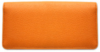 Orange Leather Checkbook Cover
