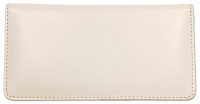 White Smooth Leather Checkbook Cover