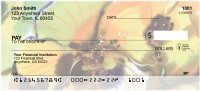 Golden Watercolor Orchids Personal Checks