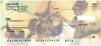 Golden Watercolor Orchids Personal Checks | FLO-73