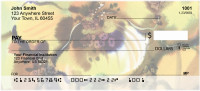 Golden Watercolor Orchids Personal Checks | FLO-73
