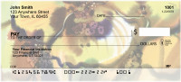 Golden Watercolor Orchids Personal Checks | FLO-73
