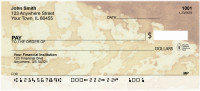 Golden Brown Abstract Personal Checks | GEO-46