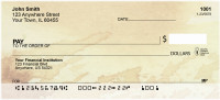 Golden Brown Abstract Personal Checks | GEO-46