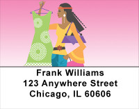 African Girly Girls Address Labels | LBAFR-15