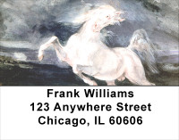 Wild White Stallion Address Labels | LBANJ-35