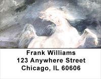 Wild White Stallion Address Labels | LBANJ-35