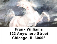 Wild White Stallion Address Labels | LBANJ-35