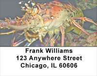 Lobsters In Ocean Bottom Address Labels | LBANJ-40