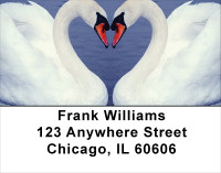 Heart Swans Address Labels | LBANJ-77