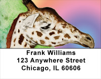 Giraffe Watercolor Portrait Address Labels | LBANK-43