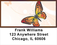 Filigree With Colorful Monarch Butterfly Address Labels | LBANK-70