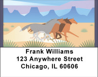 Horses On The High Plains Address Labels | LBBBE-09