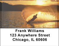 Waterskiing At Sunset Address Labels | LBBBH-41
