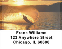 Waterskiing At Sunset Address Labels | LBBBH-41