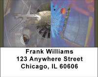 Space Age Travel Address Labels