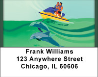 Jet Skiing With Dolphins Address Labels | LBBBH-58