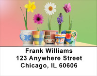Spring Pots & Flowers Address Labels | LBFLO-42