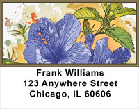 Hibiscus - Colorful Watercolor Address Labels | LBFLO-63