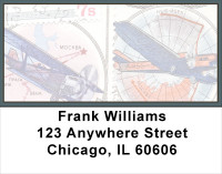 Vintage Airplane Stamps Address Labels | LBFUN-05