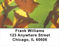 Camouflage - Bright Green Camo Address Labels | LBMIL-23