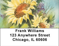 Watercolor Sunflowers Address Labels | LBNAT-30