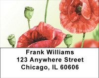 Watercolor Poppy Address Labels | LBNAT-32
