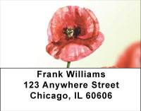 Watercolor Poppy Address Labels | LBNAT-32