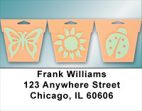 Insects On Flower Pot Address Labels