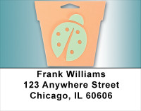 Insects On Flower Pot Address Labels | LBNAT-63