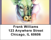 Farm Animals In Watercolor Address Labels