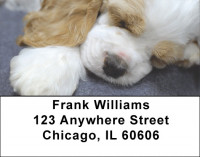 Sleepy Cocker Spaniel Puppy Address Labels | LBQBB-42