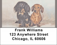 Longhaired Dachshunds Address Labels | LBQBB-48