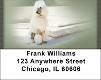 White Standard Poodle Address Labels