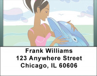 Swimming With Dolphin Address Labels | LBQBC-32