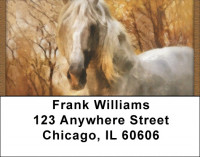 Horses In Fall Address Labels | LBQBC-67